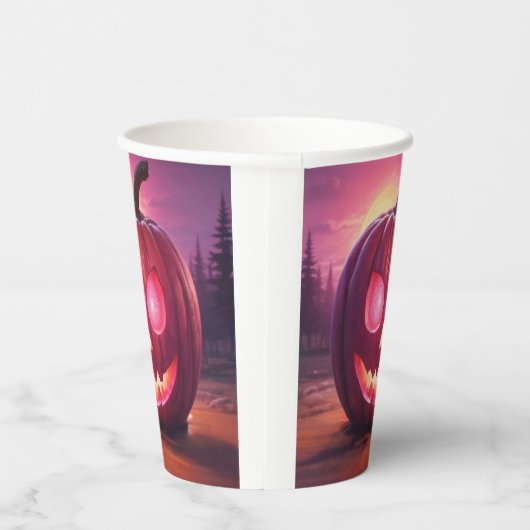 Augen, die Jack-o'-Laterne-Becher glühen Pappbecher (Rechts)