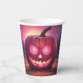 Augen, die Jack-o'-Laterne-Becher glühen Pappbecher (Vorderseite)