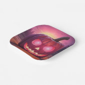 Augen, die rosa Jack-o'-Laterne leuchten Pappteller (Gewinkelt)