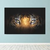 Augen einer Tiger-Leinwand Leinwanddruck (Insitu (Holzboden))
