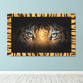 Augen einer Tigermauer Art Leinwanddruck (Insitu (Holzboden))