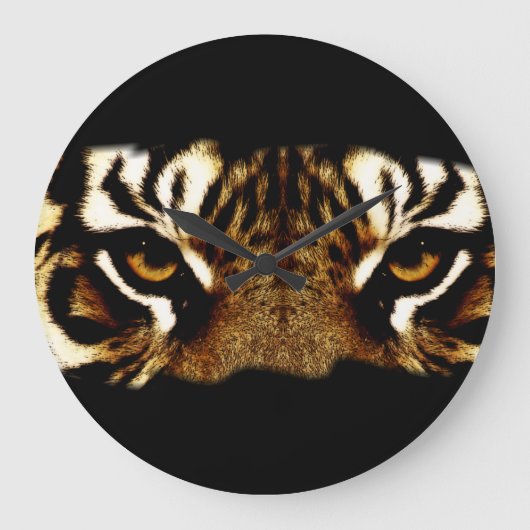Augen eines Tigers Große Wanduhr (Vorderseite)