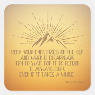 Augen fest an der Sonne Quadratischer Aufkleber