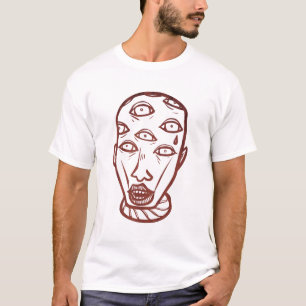 Augen-Gekritzel-Kunst-T - Shirt
