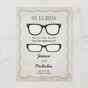 Augen-Glas-Save the Date Postkarte