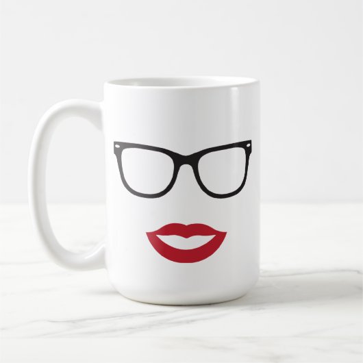 Augen-Glas-und LippenTasse Kaffeetasse (Links)