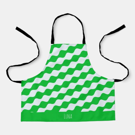 Augen Grün Weiß Minimal Muster Schürze (Vorderseite)