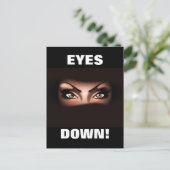 AUGEN HERUNTER! POSTKARTE (Stehend Vorderseite)