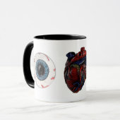 Augen-Herz-Gehirne Tasse (Vorderseite Links)