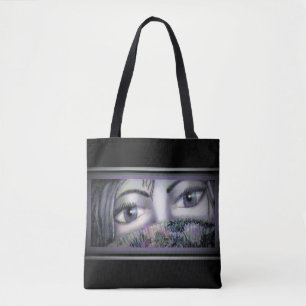 Augen hinter Orientalischer Lüfter Tasche