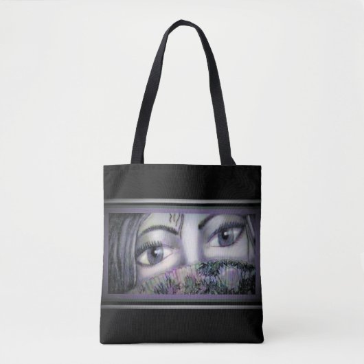 Augen hinter Orientalischer Lüfter Tasche (Vorderseite)