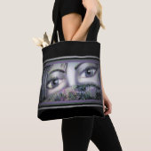 Augen hinter Orientalischer Lüfter Tasche (Von Nahem)