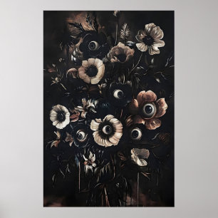 Augen in unheimlichem dunklen Blumenmuster, seltsa Poster