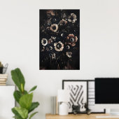 Augen in unheimlichem dunklen Blumenmuster, seltsa Poster (Heimbüro)