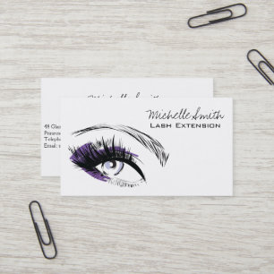 Augen lange Wimpern Wimpernverlängerung Symbol Visitenkarte