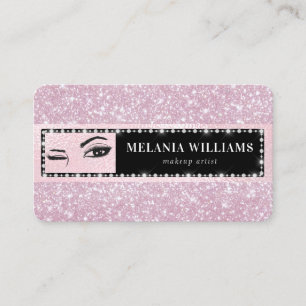 Augen-Makeup-Artist Trendy Roségold Glitter Weibli Visitenkarte