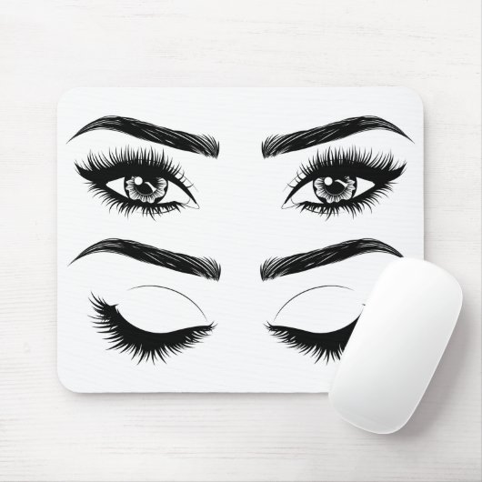 Augen mit den langen Wimpern und den Brauen Mousepad (Mit Mouse)