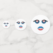 Augen mit kroatischem Emblem und Küssen von Mund Konfetti (Rückseiten)