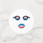 Augen mit kroatischem Emblem und Küssen von Mund Konfetti (Klein Vorderseite)