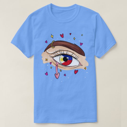 Augen mit philippinischer Flagge T-Shirt (Design vorne)