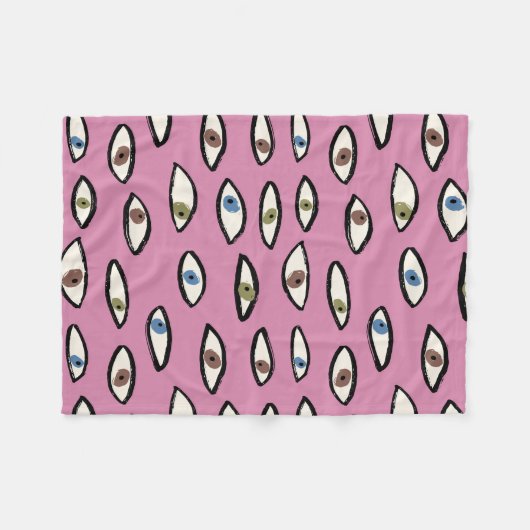 Augen nahtlos Muster, Hintergrund mit Handzeichnun Fleecedecke (Vorderseite (Horizontal))