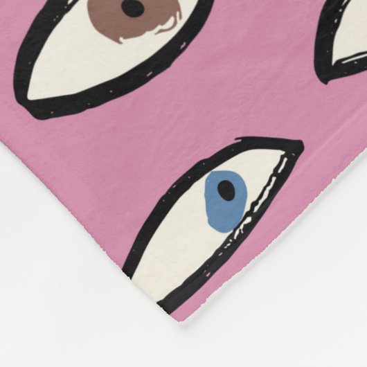 Augen nahtlos Muster, Hintergrund mit Handzeichnun Fleecedecke (Ecke)