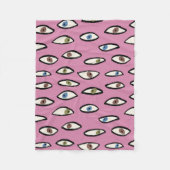Augen nahtlos Muster, Hintergrund mit Handzeichnun Fleecedecke (Vorderseite)