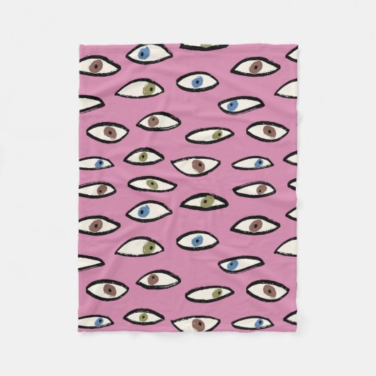 Augen nahtlos Muster, Hintergrund mit Handzeichnun Fleecedecke (Vorderseite)