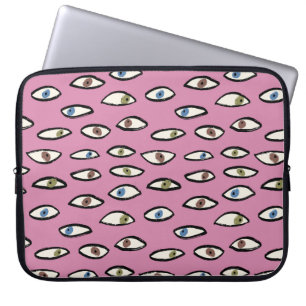 Augen nahtlos Muster, Hintergrund mit Handzeichnun Laptopschutzhülle