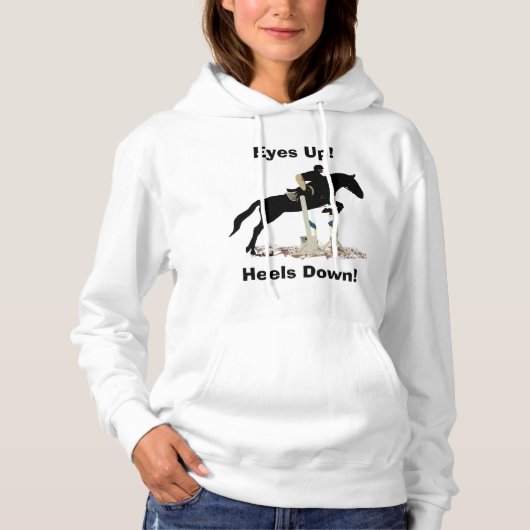 Augen oben! Heels unten! Pferdepullover Hoodie (Vorderseite)