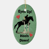 Augen oben! Heels unten! Pferdepullover Keramik Ornament (Rechts)