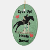 Augen oben! Heels unten! Pferdepullover Keramik Ornament (Links)