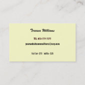 Augen-Peitschen-Erweiterungs-Visitenkarten Visitenkarte (Rückseite)