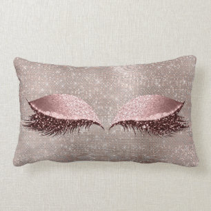 Augen-Peitschen-Glitzer-Rosa-bezauberndes Make-up Lendenkissen