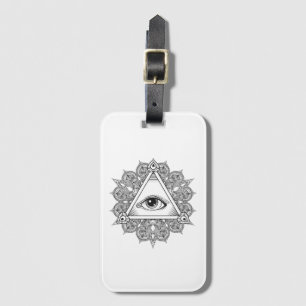 Augen-Pyramide-Symbol-Gekritzel Gepäckanhänger