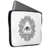 Augen-Pyramide-Symbol-Gekritzel Laptopschutzhülle (Vorne Rechts)