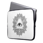 Augen-Pyramide-Symbol-Gekritzel Laptopschutzhülle (Vorderseite Links)