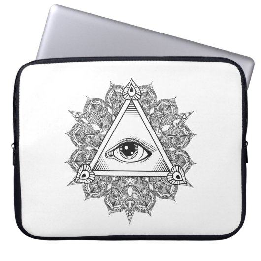 Augen-Pyramide-Symbol-Gekritzel Laptopschutzhülle (Vorderseite)