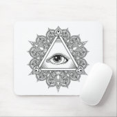 Augen-Pyramide-Symbol-Gekritzel Mousepad (Mit Mouse)