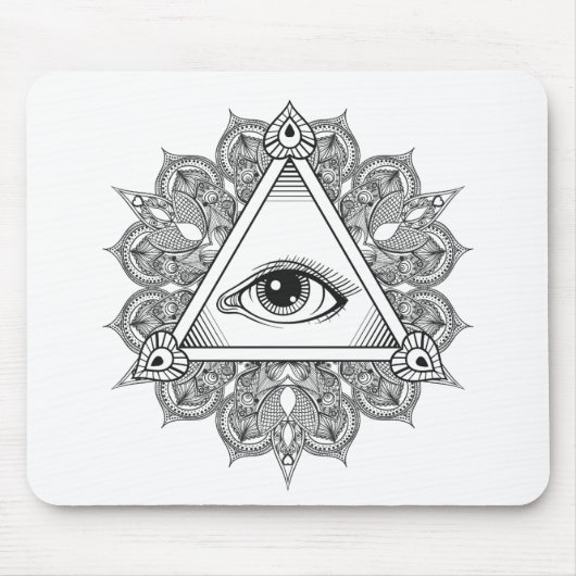 Augen-Pyramide-Symbol-Gekritzel Mousepad (Vorne)
