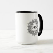 Augen-Pyramide-Symbol-Gekritzel Tasse (VorderseiteRechts)