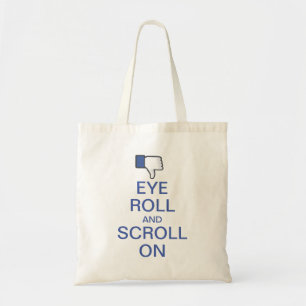 Augen-Rolle und Rolle auf Snarky Facebook Tragetasche