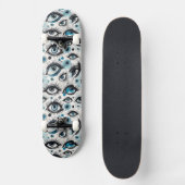 Augen! So viele Hübsche türkisblaue Augen Skateboard (Vorderseite)