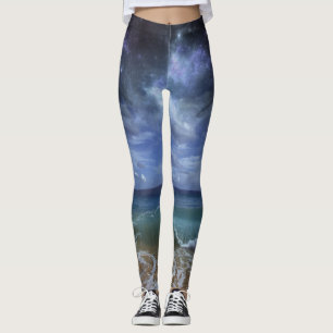 Augen über den Ozeanstrand Leggings