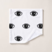 Augen übergeben gezeichnetes Illustrations-Muster Badhandtuch Set (Waschlappen)