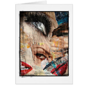 Augen- und Lippen-Collage Grunge-Rahmen, für jeden