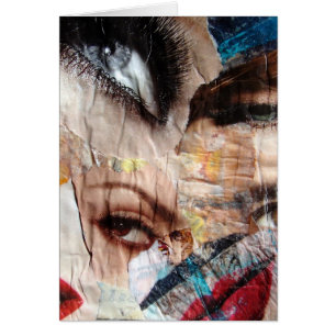 Augen und Lippen Collage, Jeder Anlass Blank Gruß