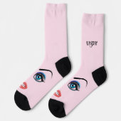 Augen und Lippen für Frauen Socken (Linkes Detail)