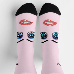 Augen und Lippen für Frauen Socken