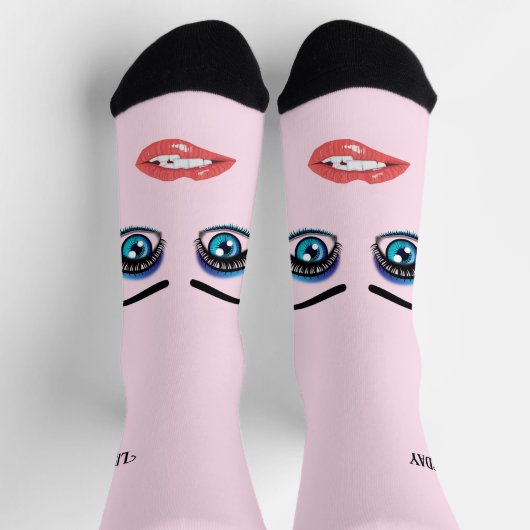 Augen und Lippen für Frauen Socken (Oben)